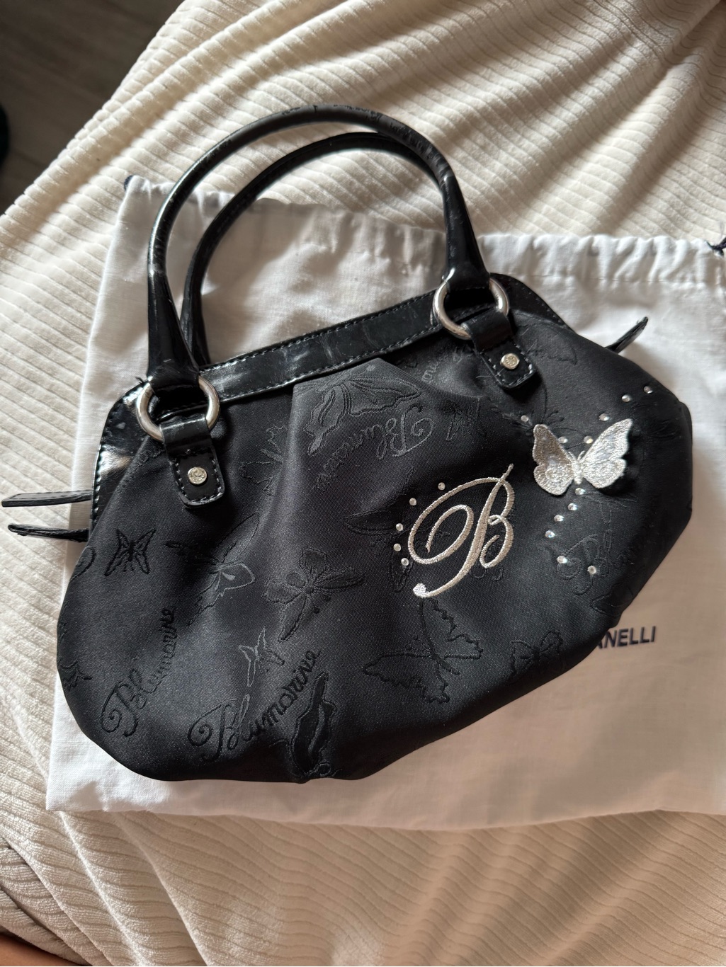 Blumarine Black Butterfly Mini Bag
